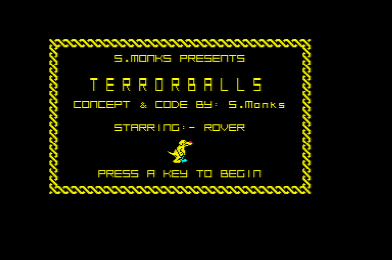 Amstrad CPC Terrorballs splash screen