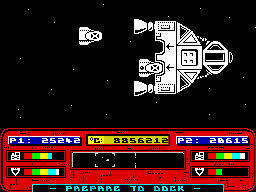Molecale mockup screen, docking with a supply ship